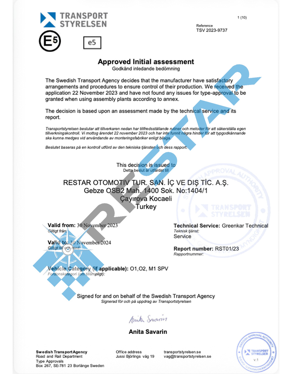 Üretim Uygunluk Belgesi